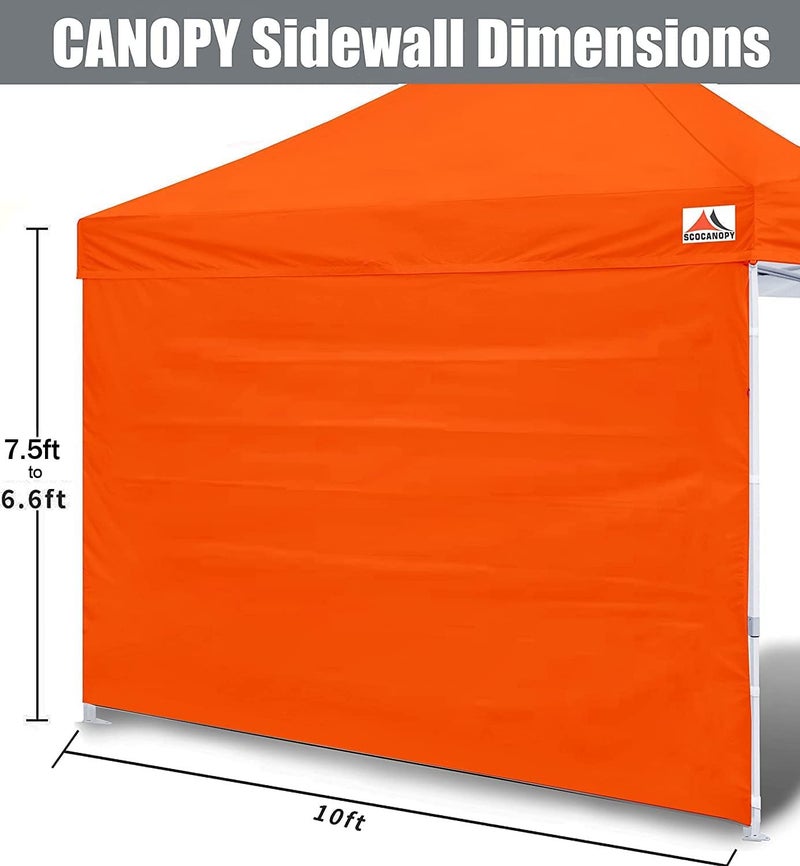 SCOCANOPY SideWall for 10x10 Canopy Frame, 3 Pack SunWall Only, Orange - Image 2